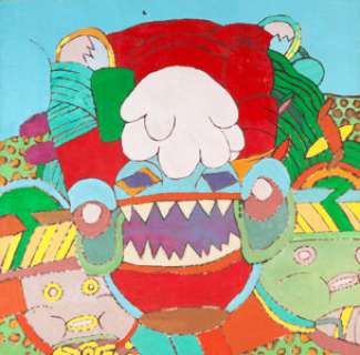 Gary Panter Rozz-Tox Painting Original Art (undated). Enormous and colorful are the best words to describe this -