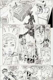 Rob Liefeld and Hilary Barta New Mutants #89 Page 15 Original Art (Marvel, 1990). Rahne, aka Wolfsbane, packs and -