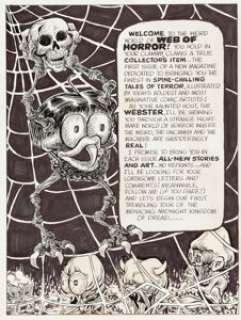 Tony Tallarico (attributed) Web of Horror Inside Front Cover Illustration Original Art (Major Magazines, c. -