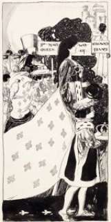 Joseph Clement Coll "So Mary Was Crowned Queen of France" Illustration Original Art (c. 1910). One of -