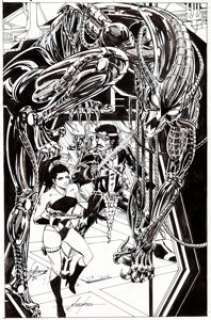Mike Grell Starslayer #4 Cover Original Art (First, 1995). Starslayers Torin and Tamara have to survive -