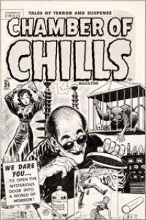 Lee Elias Chamber of Chills Magazine #24 (#4) Cover Original Art (Harvey, 1951). The theme of a "mad -