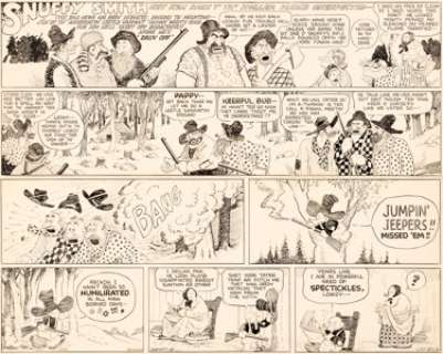 Billy DeBeck Barney Google and Snuffy Smith Sunday Comic Strip Original Art dated 9-8-35 (King Features -