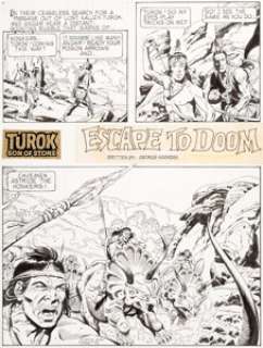 Alberto Giolitti Turok, Son of Stone #131 Unpublished Complete 22-Page Story Original Art (Whitman, c. 1982). -