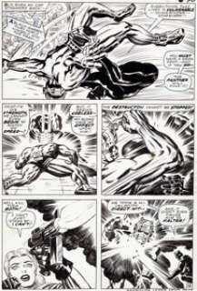 Jack Kirby and Syd Shores Captain America #100 Page 16 Black Panther Original Art (Marvel, 1968). From the -