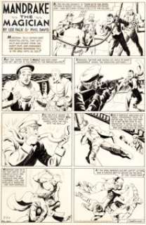 Phil Davis Mandrake the Magician Sunday Comic Strip Original Art dated 3-30-41 (King Features Syndicate, -