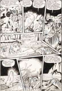 Matt Baker, Jack Kamen, and Jay Disbrow (attributed) Tiger Girl Story Page 7 Original Art (Fiction House, -
