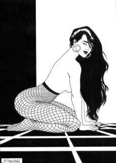 Elisabetta Barletta | Pin Up - E. Barletta - illustrazione originale "Long hair" (2023) | Catawiki