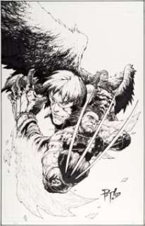 Philip Tan X-Men #424 Cover Wolverine Original Art (Marvel, 2003). Archangel, Iceman, and Wolverine are all -