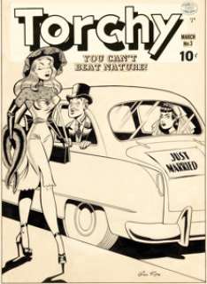 Gill Fox Torchy #3 Cover Original Art (Quality, 1950).... | Heritage