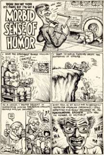 Robert Crumb Despair #1 Complete 1-Page Story "Morbid Sense of Humor" Original Art (Print Mint Inc, 1969).... | Heritage