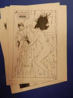 Oliviero Gramaccioni | Stregoneria n. 8 - Oliviero Gramaccioni - 5x Tavole Originali Erotiche "il pittore di satana" - Page volante - Exemplaire unique - (1985) | Catawiki