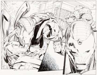 Ryan Benjamin Iron Man #9 Double Splash Pages 2-3 Original Art (Marvel, 1997). ... (Total: 2 Original Art)