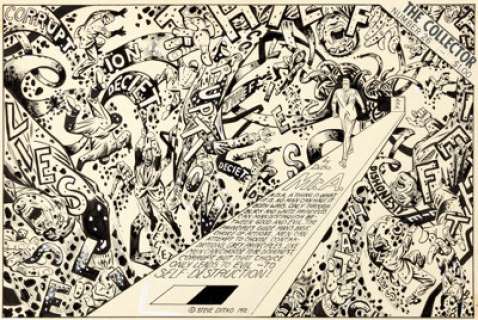 Steve Ditko The Collector Fanzine #26 Wraparound Cover Mr. A Original Art (Bill Wilson, 1972).... | Heritage