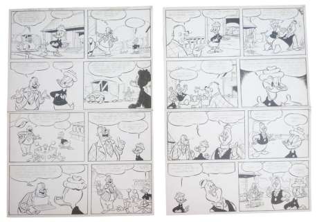 Bas Heymans, Jan Kruse | Grandma Duck H 29405 - "Melkmachine" - Signed Original Inked Two-Pager by Bas Heymans | Catawiki