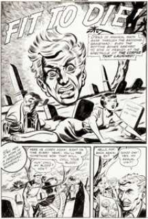 Superior Artist Strange Mysteries #7 Complete 8-Page Story "Fit to Die" Original Art (Superior Publ., 1952).... (Total: 8 Original Art) | Heritage