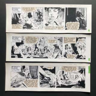 Colvin, Neville | Colvin, Neville - 3x Original strip - Modesty Blaise - The Balloonatic - (1982) | Catawiki