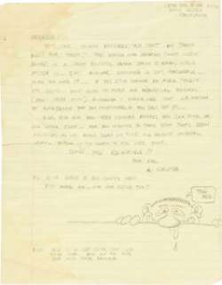 Robert Crumb Mr. Snoid on Illustrated Handwritten Letter Original Art (1970s)....