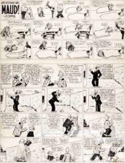 Frederick Opper And Her Name Was Maud and Happy Hooligan Sunday Comic Strip Original Art dated 12-27-3...