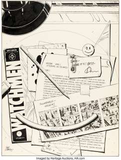 Dave Gibbons The Comics Journal #116 Watchmen Themed Cover Original Art (Fantagraphics, 1987).... | Heritage