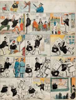 Frederick B. Opper - Happy Hooligan Sunday Comic Strip Original Art dated 6-14-04 (W. R. Hearst, 1904).