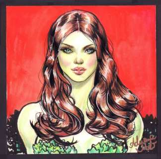 Adriana Melo - poison ivy bust color art commission - signed