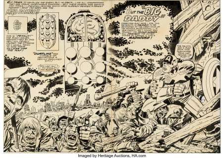 Jack Kirby And Frank Giacoia | Captain America #194 Double-Page Spread 2-3 Original Art (Marvel, 1976). | Heritage