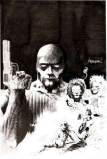 Vatche Mavlian - The Phantom, Man-Eaters Couverture Originale (Moonstone, 2007). Vatche Mavlian The Phantom, Man-Eaters Original Art Cover (Moonstone, 2007).