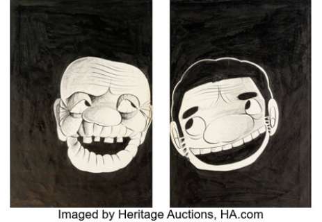 Hideshi Hino Old Age and the Youth Diptych Illustration Original Art (Undated).... (Total: 2 Original Art) | Heritage