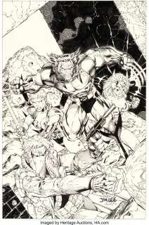 Lee, Jim | Jim Lee and Scott Williams WildC.A.T.S / X-Men Trade Paperback Cover Original Art (Wildstorm/Marvel, ... | Heritage