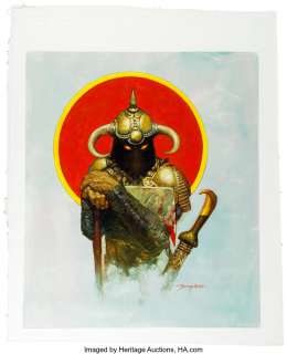 Sanjulian (Manuel Perez Clemente) - Sanjulian (Manuel Perez Clemente) Death Dealer After Frank Frazetta Illustration Original Art (c. 2020)....