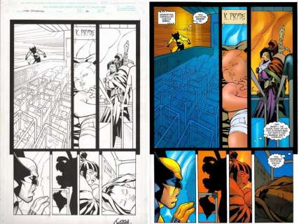Pasqual Ferry - X-Men 1 Declassified - Original page 30 with Wolverine - Exemplaire unique - (2000)