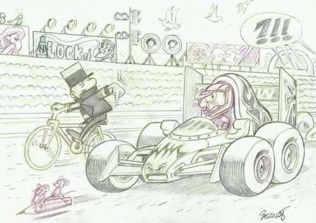 Bernat, Serrat | Bernat, Serrat - Original drawing - Pink Panther - The great car race | Catawiki