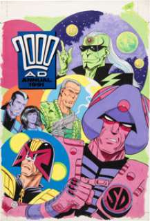 Ewins, Brett - Brett Ewins 2000 AD Annual 1991 Painted Cover Original Art (Fleetway Publications, 1990)....