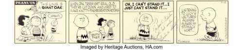 Schulz, Charles | Charles Schulz Peanuts Daily Comic Strip Charlie Brown and Lucy Original Art and Correspondence (United Feature Sy... (Total: 2 Original Art) | Heritage