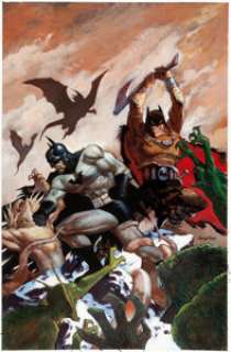 Hampton, Scott - Scott Hampton and Bo Hampton Batman: Other Realms Cover Original Art (DC, 1998)....