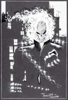 Texeira, Mark - Mark Texeira and Jimmy Palmiotti Ghost Rider: Resurrected Pin-Up Illustration Original Art (Marvel, 1991)....