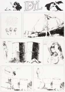 Jones, Jeff Catherine - Jeff Catherine Jones National Lampoon #36 March-1973 "Idyl" Complete 1-Page Story Original Art (National Lampoon, ...