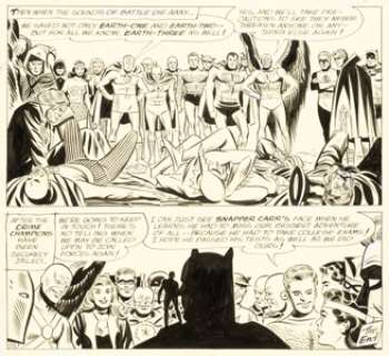 Sekowsky, Mike | Mike Sekowsky and Bernard Sachs Justice League of America #22 JLA/JSA Story Page 25 Original Art (DC, 1963).... | Heritage