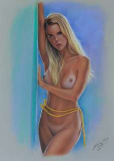 Denis P | Denis Prenzel - Original Pastel Zeichung Sandy (29, 7 x 42 cm) - Page volante - (2023) | Catawiki