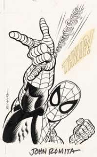John Romita Sr. | Marvel Universe Series II #131 "Spider-Man’s Web-Shooters" Trading Card Illustration Original Art ... | Heritage