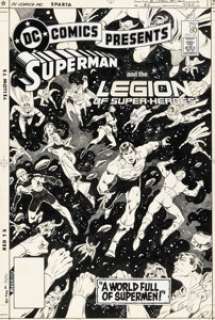 Eduardo Barreto - DC Comics Presents #80 Legion of Super-Heroes Cover Original Art (DC, 1985)....