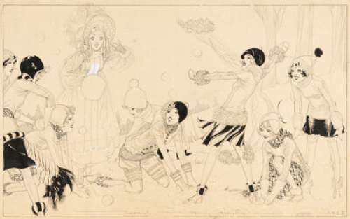 Nell Brinkley Winter Illustration Original Art (N.Y. Journal, 1928). | Heritage