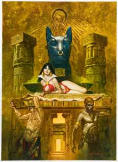 Sanjulian (Manuel Perez Clemente) Vampirella and the Goddess Bastet Painting and Preliminary Original Art Lot of 2 (2022). (Total: 2 Original Art)