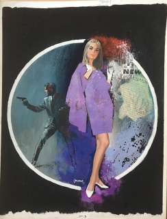 Carlo Jacono - Original cover for Nick Carter "La morte nel ventre". Cm. 32x42. Gouache. Signed