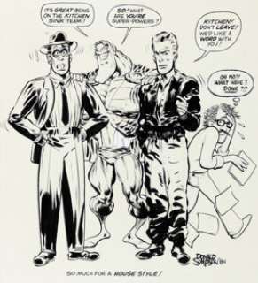 Don Simpson - Megaton Man/Spirit/Steve Canyon House Ad Illustration Original Art (Kitchen Sink Press, 1984).