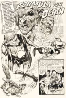 Rudy Palais Chamber of Chills #8 Complete 4-Page Story "Formula For Death" Original Art (Harvey, 1952). (Total: 4 Original Art)