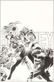 Brent Anderson Strikeforce: Morituri #9 Cover Original Art (Marvel, 1987).