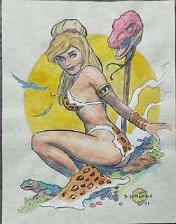 Dan Morton - Dinosaurus Pin Up - Dinosaurus Pin Up - Page volante - Exemplaire unique (2011)