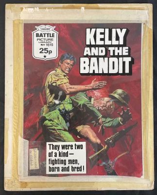 Lot 397 - BATTLE PICTURE LIBRARY #1615 ’Kelly and the Bandit’ (July 1983) original comic book cover artwork by | Excalibur Auctions